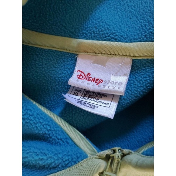 Vintage TINK Tinker Bell Disney 1/4 Zip Fleece Women XL Green Sweatshirt Y2K - Picture 3 of 7